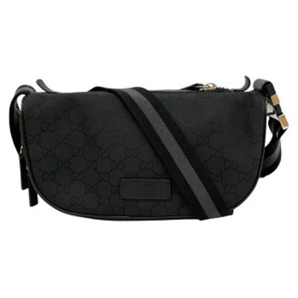 GUCCI GG Body Bum Crossbody Belt Bag Waist Black Shoulder Hip